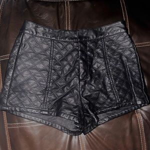 Black faux club shorts